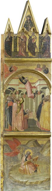 Saint John the Evangelist on Patmos, his Ascension, c1315-1360. Creator: Workshop of Pietro Lorenzetti.