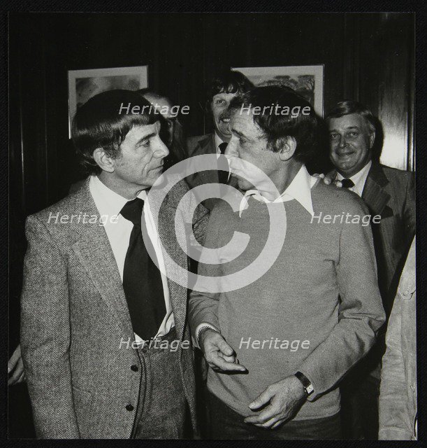 Louie Bellson and Buddy Rich at the International Drummers' Association meeting, 1978. Artist: Denis Williams