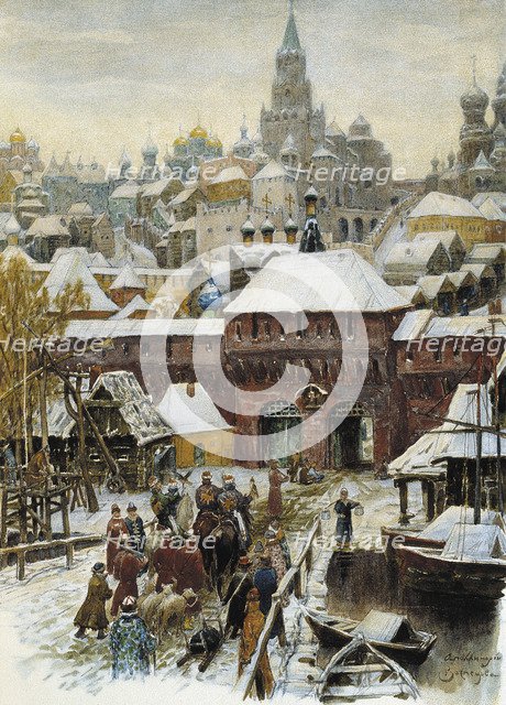 Moscow in the 17th Century, end of 19th - early 20th century. Creator: Vasnetsov, Appolinari Mikhaylovich (1856-1933).