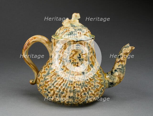 Teapot, Staffordshire, 1750/59. Creator: Staffordshire Potteries.