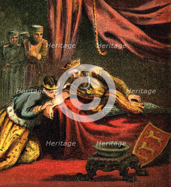 Edward of Woodstock, Prince of Wales, with his wife, Joan, Princess of Wales, c1850. Artist: Unknown