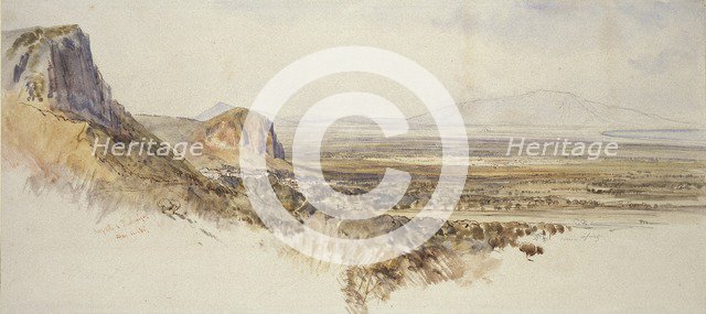 Distant View of Borghetto and Partenico, Sicily, 1847. Artist: Edward Lear.