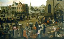 'View of a market place', c1570-1603. Artist: Hendrick van Steenwijck the Elder