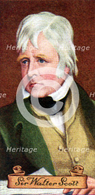 Sir Walter Scott, taken from a series of cigarette cards, 1935. Artist: Unknown
