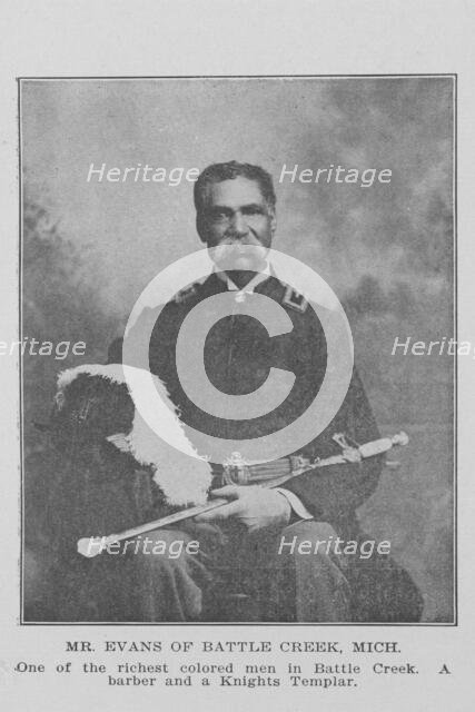 Mr. Evans of Battle Creek, Mich.; One of the richest colored men in Battle Creek..., 1907. Creator: Unknown.
