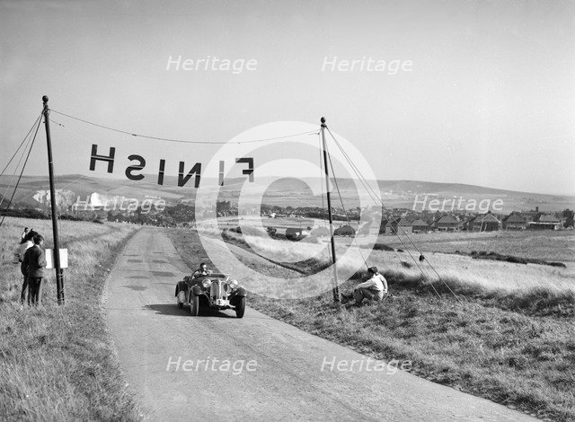 Frazer-Nash BMW 328 of EN Leon at the Bugatti Owners Club Lewes Speed Trials, Sussex, 1937. Artist: Bill Brunell.