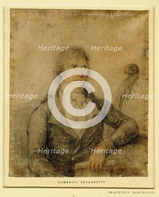 Portrait of the violinist Domenico Dragonetti (1763-1846), c. 1795. Creator: Bartolozzi, Francesco (1728-1813).