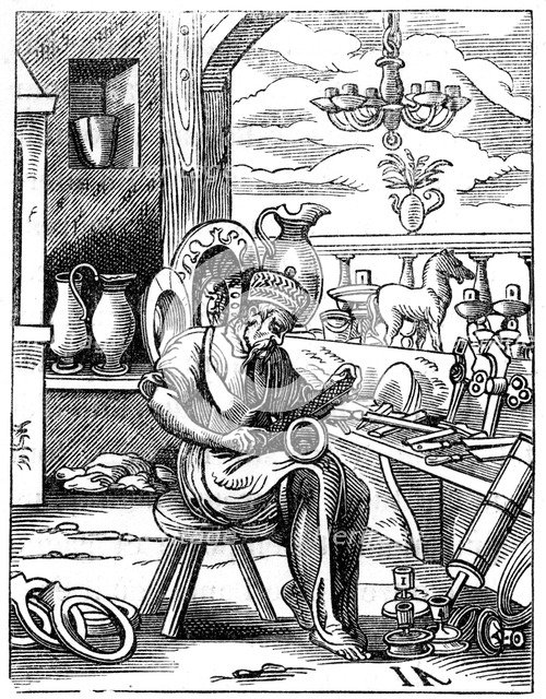 Coppersmith, 16th century (1849).Artist: Jost Amman