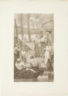 Pastoral Life of Saint Geneviève (left panel), c. 1888. Creator: Georges William Thornley.