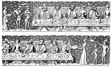 A state banquet, 15th century, (1870). Artist: Unknown