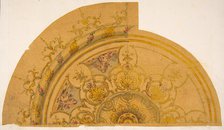 Partial design for a circular ceiling decoration, 1830-97. Creators: Jules-Edmond-Charles Lachaise, Eugène-Pierre Gourdet.