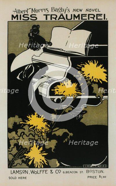 Affiche américaine pour le roman "Miss Träumerei", c1898. Creator: Ethel Reed.