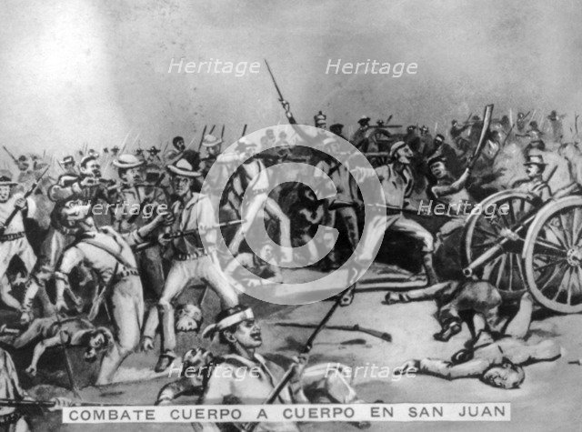 The combat of San Juan, (1898), 1920s. Artist: Unknown