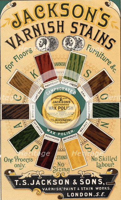 Jackson’s Varnish Stains, 19th century. Artist: Unknown