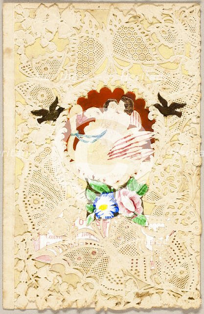 Untitled Valentine (Children, Swans, and Butterflies), 1860/69. Creator: John Windsor.