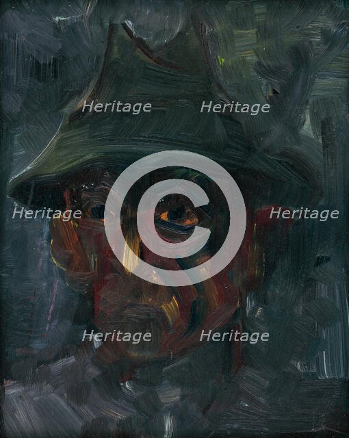 The head of a Man in a Hat, 1940-1944. Creator: Arnold Peter Weisz-Kubincan.