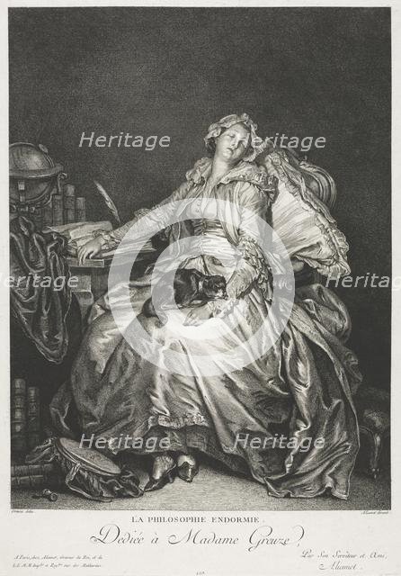 Madame Greuze Asleep, 1776. Creator: Jean-Michel the Younger Moreau (French, 1741-1814).