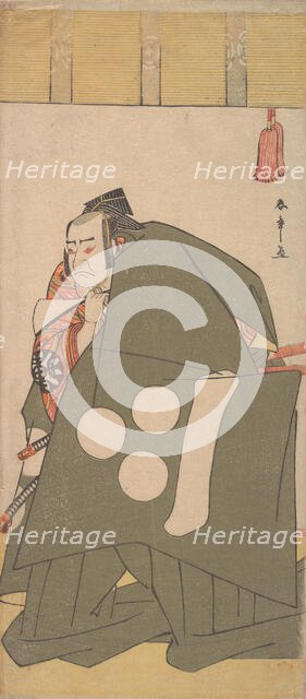 The Actor Nakamura Nakazo in Shibaraku in Dark Green Robes, ca. 1781. Creator: Shunsho.