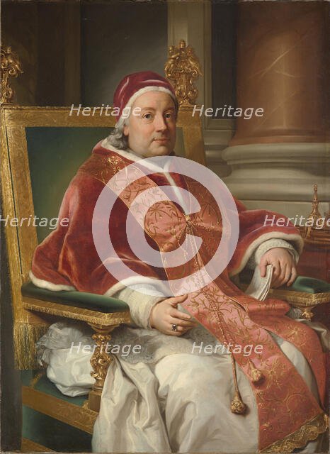 Portrait of the Pope Clement XIII (1693-1769). Creator: Anonymous.