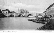 The Ouse Bridge, Huntingdon, Cambridgeshire, 1905. Artist: Unknown
