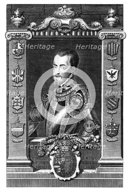 Philip II, King of Spain, (1735).Artist: George Vertue