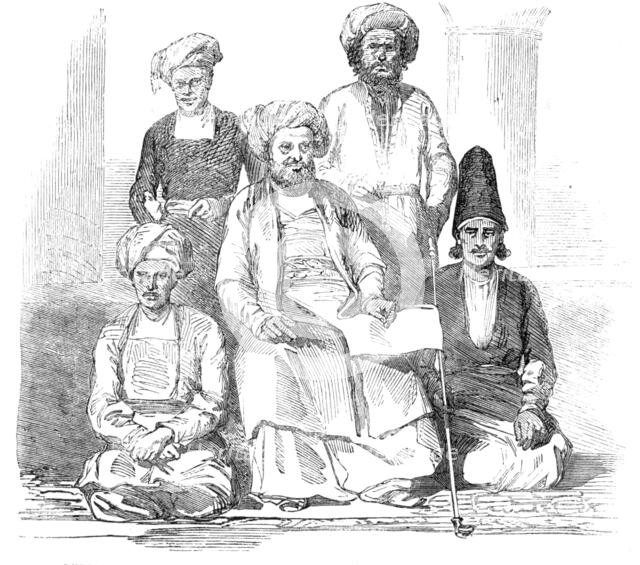Sketches in the Persian Gulf - Persian Secretary and Retinue of the Resident, 1857. Creator: Unknown.