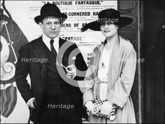 Pablo Picasso and Olga Khokhlova, c. 1918.