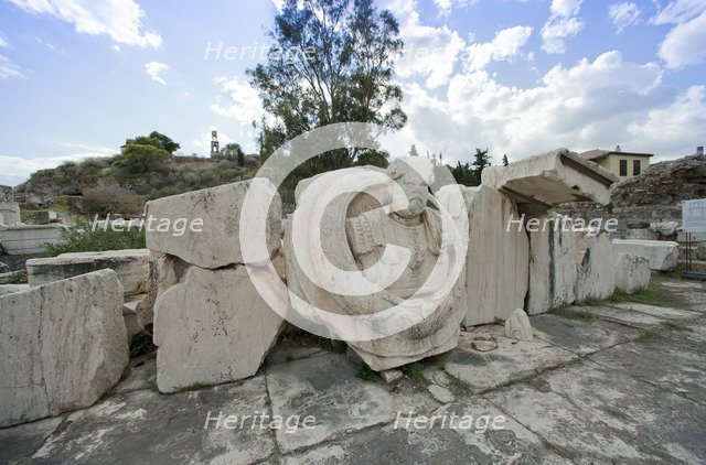 A medallion bust of Marcus Aurelius, Eleusis, Greece. Artist: Samuel Magal