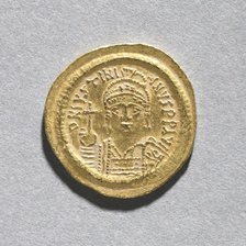 Solidus of Justinian I (obverse), c. 545-565. Creator: Unknown.