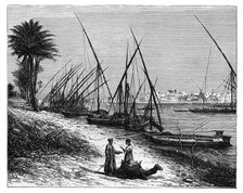 Boulak on the Nile River, Cairo, Egypt, c1890. Artist: Unknown