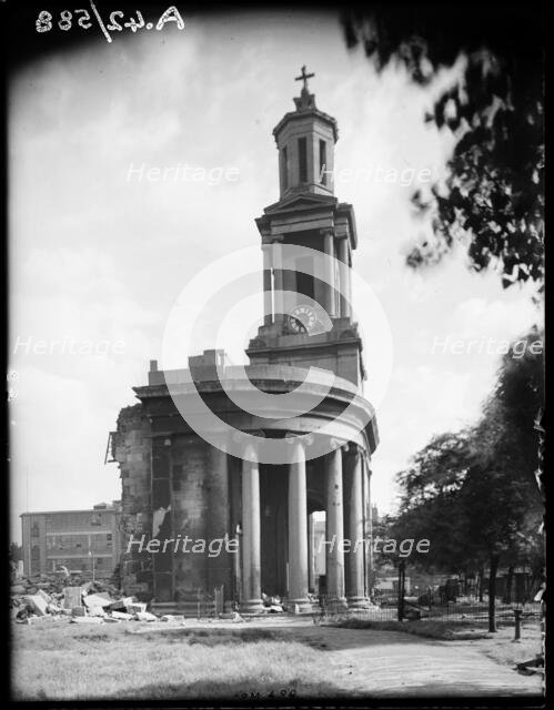 St Thomas's Church, Bath Row, Lee Bank, Birmingham, 1941. Creator: George Bernard Mason.