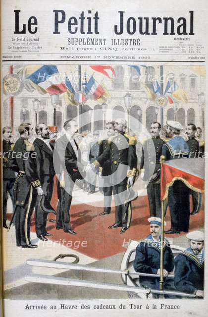 Arrival in Le Havre of the gifts of the Tsar in France, 1895. Creator: F Meaulle.