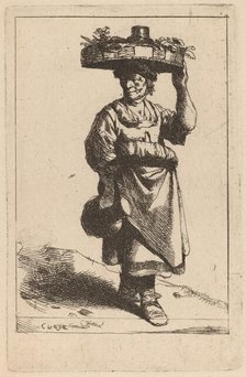 Woman Carrying a Basket. Creator: Cornelis Bega.