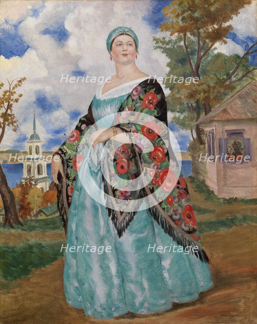 Merchant's Wife, 1923. Artist: Kustodiev, Boris Michaylovich (1878-1927)