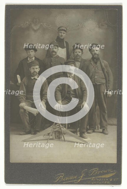 Untitled [group portrait of workmen/engineers], 1866/99.  Creator: Bonnie J. Brown.