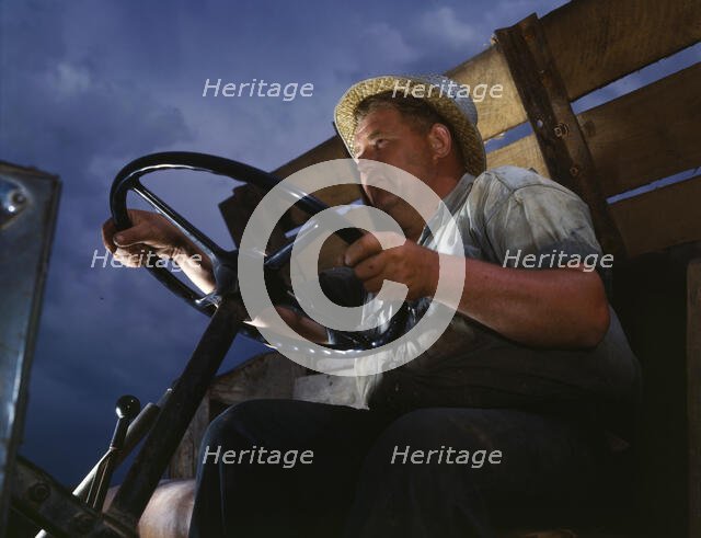 Truck driver at TVA's Douglas Dam, Tennessee, 1942. Creator: Alfred T Palmer.