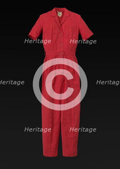Red jumpsuit designed by Willi Smith, 1969-1987. Creator: Willi Smith.