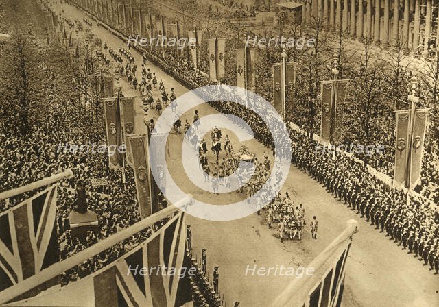 'The Coronation Procession in The Mall', 1937. Creator: Photochrom Co Ltd of London.