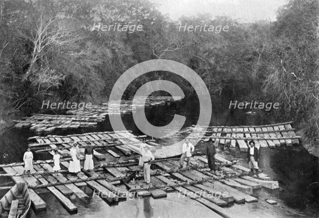 Rafts on the Tebicuary-mi River, Paraguay, 1911. Artist: Unknown