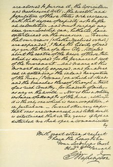 Letter from George Washington to the Earl of Buchan, Philadelphia, 22nd April 1793. Artist: George Washington
