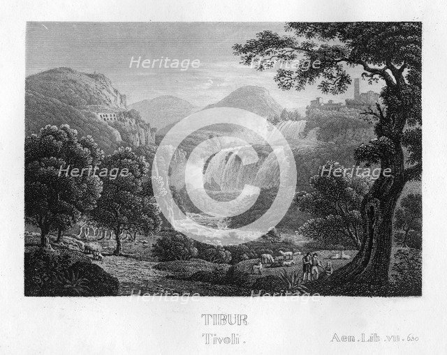 The River Tiber at Tivoli, Italy, c1833. Artist: Unknown