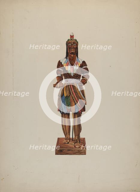 Cigar Store Indian, 1935/1942. Creator: Einar Heiberg.