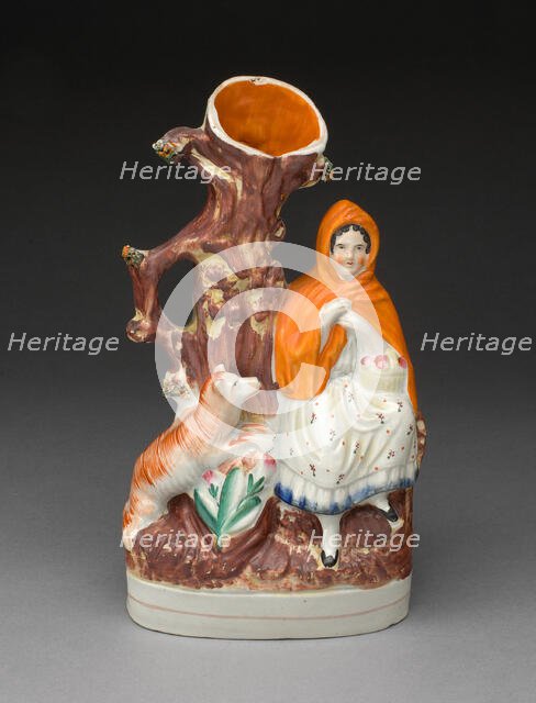 Chimney Ornament: Little Red Riding Hood, Staffordshire, c. 1830. Creator: Staffordshire Potteries.