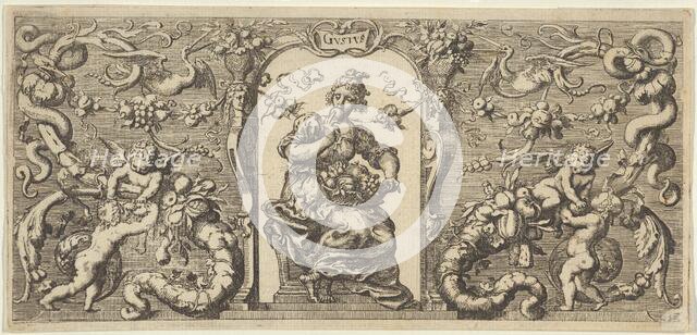 Taste (Gustus), from Quinque Sensuum (Five Senses), ca. 1655. Creator: Francis Cleyn.