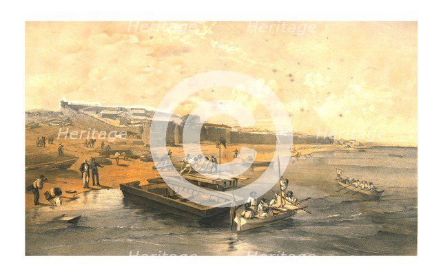 'Fortress of Yenikale, looking towards the Sea of Azoff', 1855. Creator: Edmund Walker.