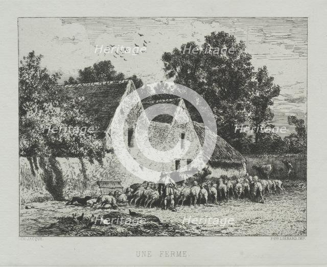 A Farmhouse. Creator: Charles-Émile Jacque (French, 1813-1894).