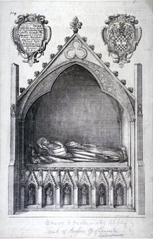 The tomb of Avaline, Countess of Lancaster, Westminster Abbey, London, 1666. Artist: Wenceslaus Hollar