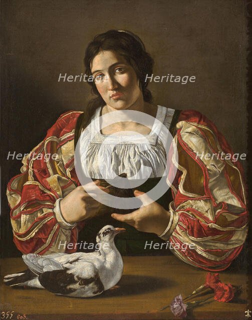 Woman with a Dove, c1615-1620. Creator: Cecco Bravo; (Francesco Montelatici) (1601-1661).