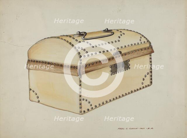 Leather Covered Box, c. 1937. Creator: Majel G. Claflin.