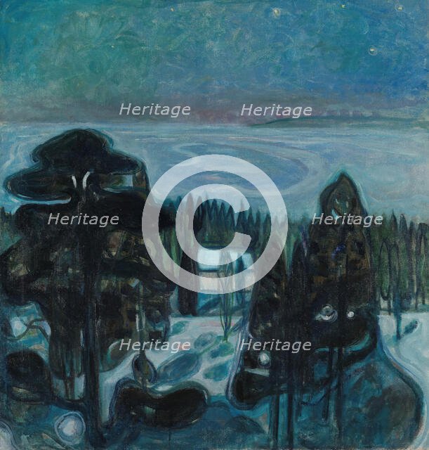 White Night, Started 1900, finished 1901. Creator: Edvard Munch.